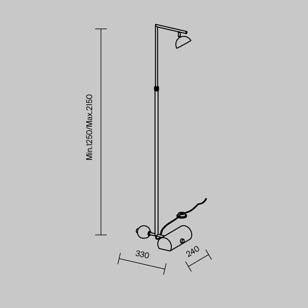 Картинка Напольный светильник (торшер) Pikant MOD372FL-L10B3K