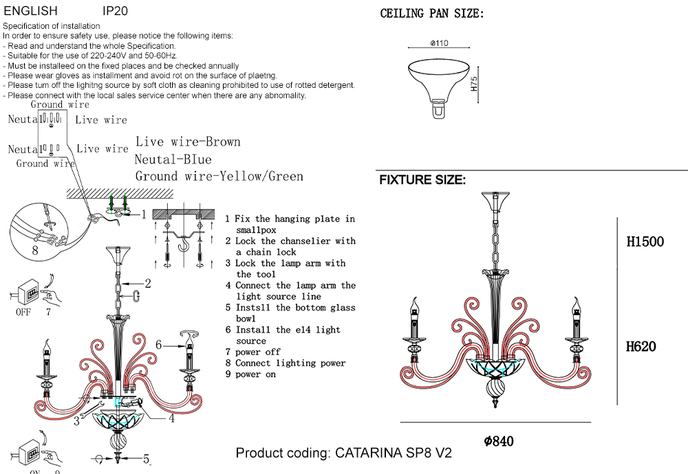 Картинка CRYSTAL LUX Люстра CATARINA SP8 V2 GOLD/TRANSPARENT-COGNAC
