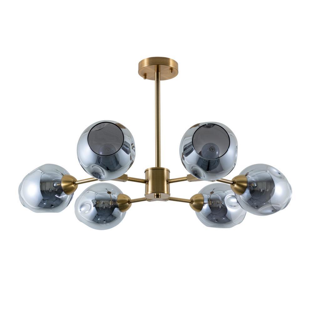 Картинка Потолочная люстра Arte Lamp Yuka Smoky A7759PL-6PB