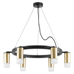 lr0164061 подвесной светильник rullo 6х50w gu10 черный/золото (571016+214440-6+202431-6), доставка по Казахстану 