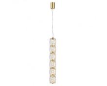 newport 8240 8247/s gold new , подвесной светильник, gold сlear crystal l6,5*h46/250 cm led strip 16w 3100k 1600lm, доставка по Казахстану 