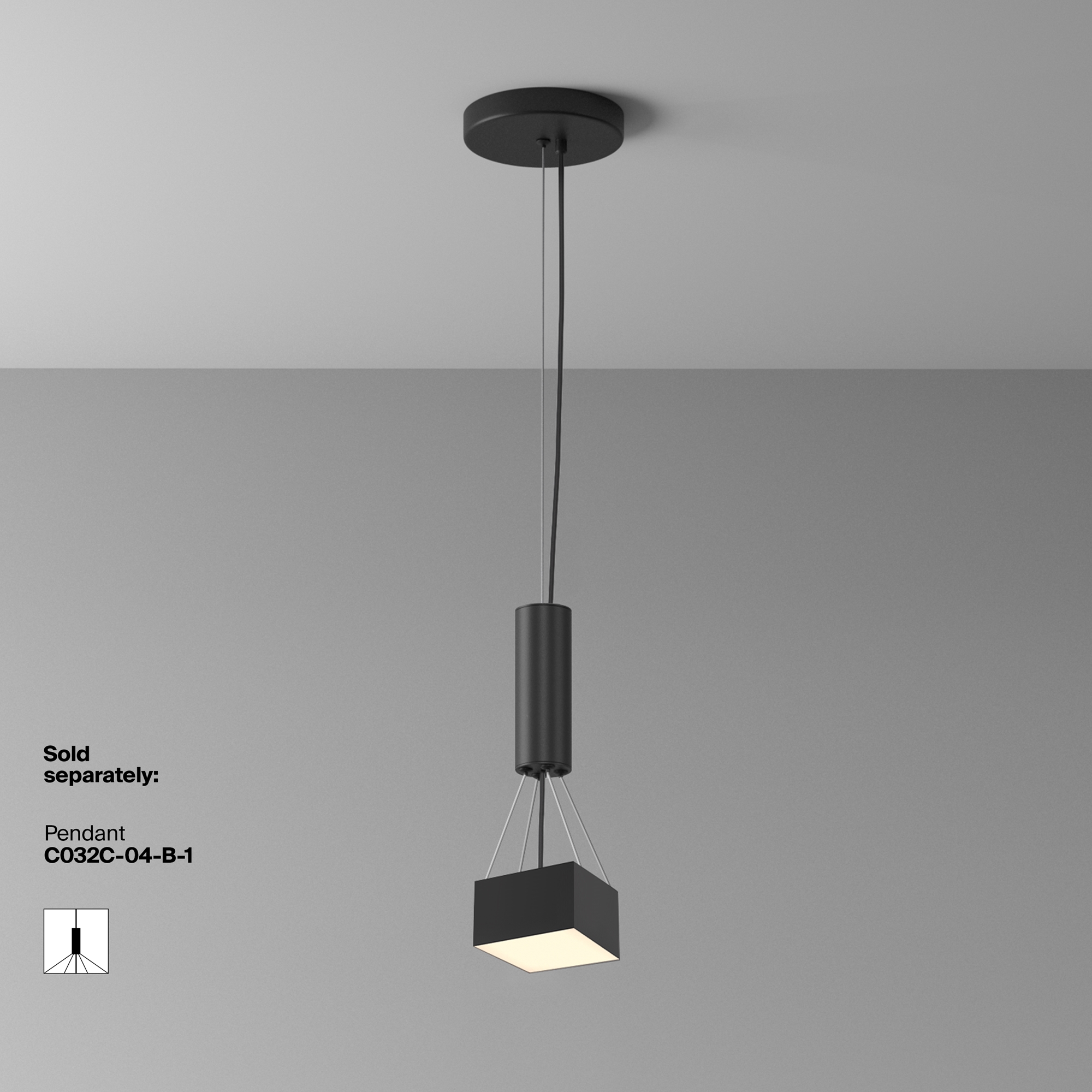 Дополнительная картинка Потолочный светильник Technical C032CL-12W3K-SQ-B
