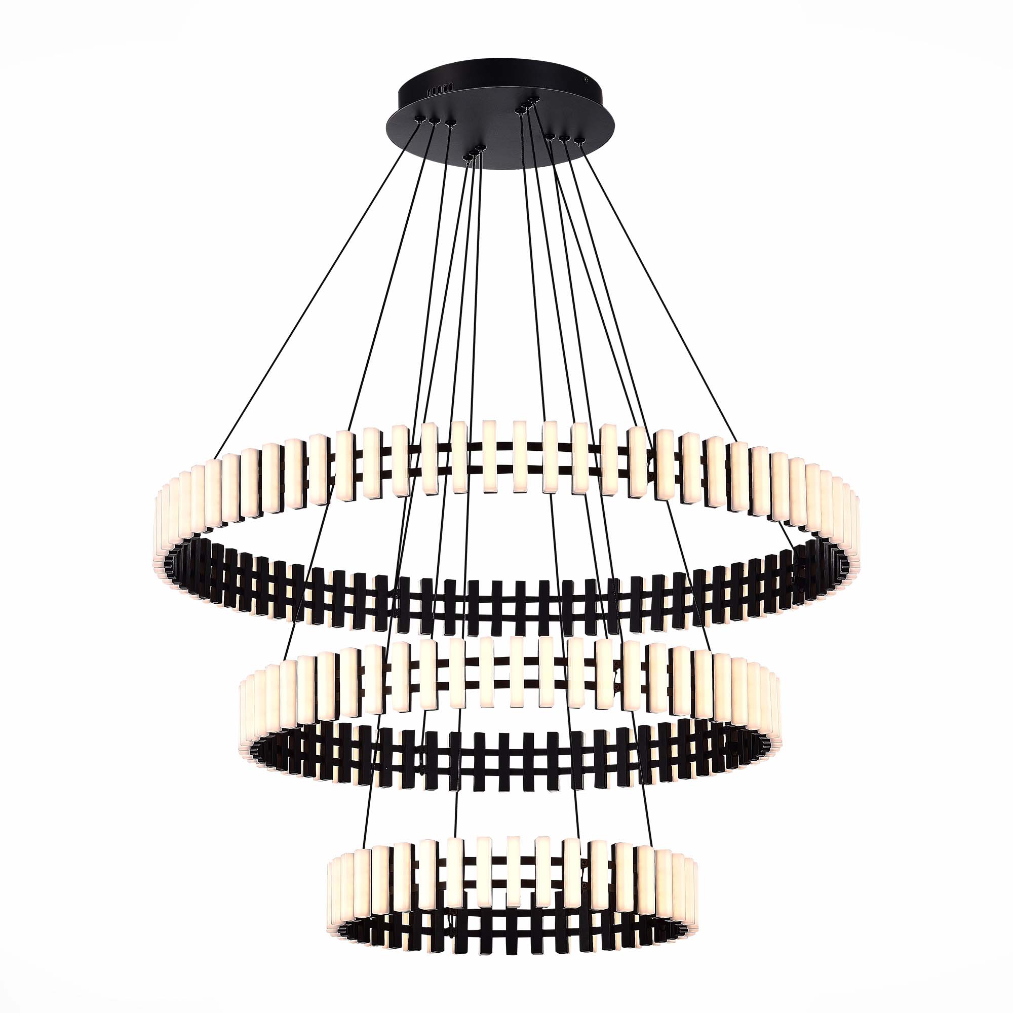 люстры sl6203.403.105 люстра подвесная st-luce черный/белый led 1*105w 3000k, доставка по Казахстану 