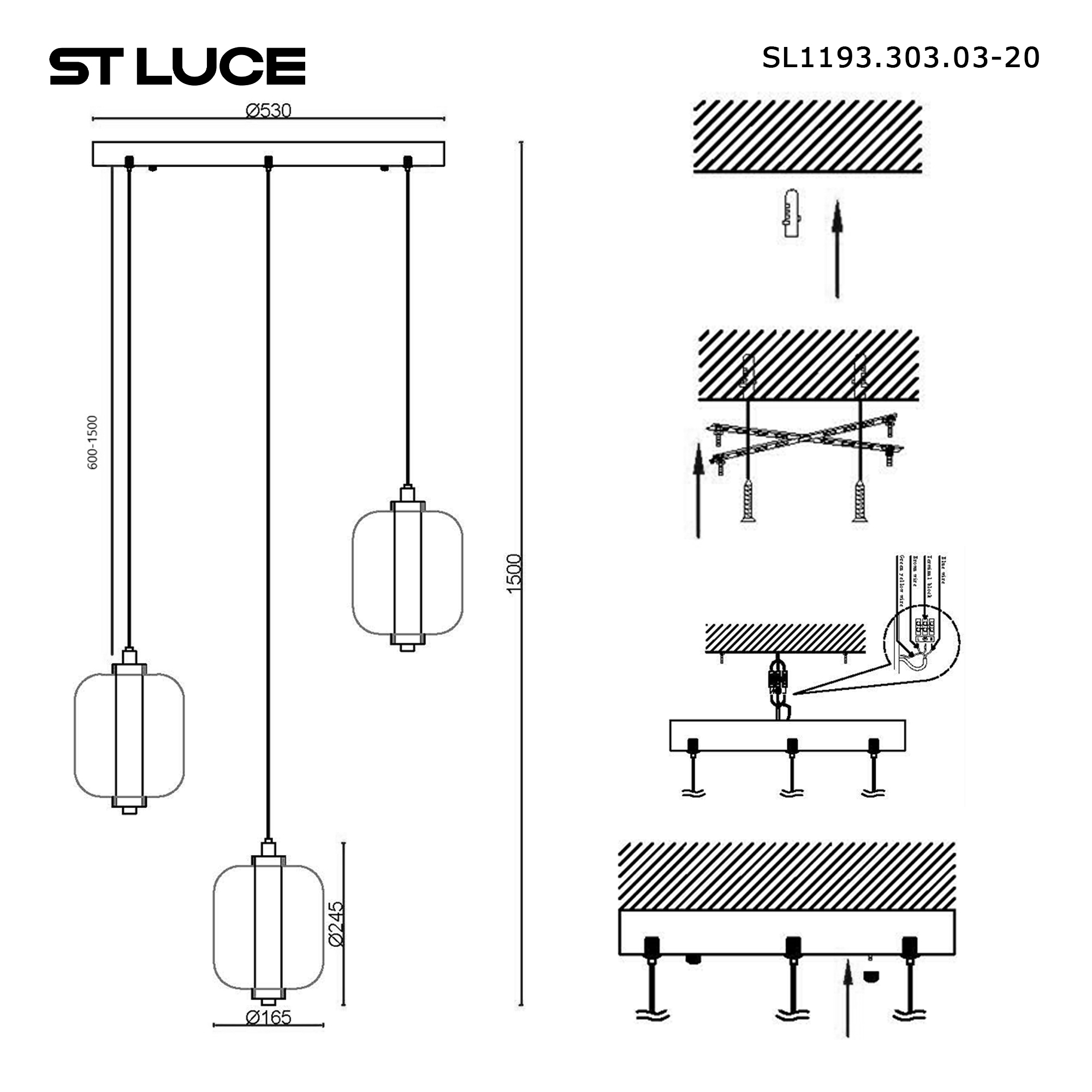 Картинка SL1193.303.03 Светильник подвесной ST-Luce 
