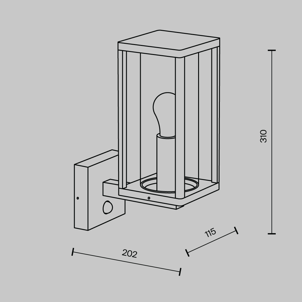 Дополнительная картинка Настенный светильник (бра) Outdoor O452WL-01GFSR