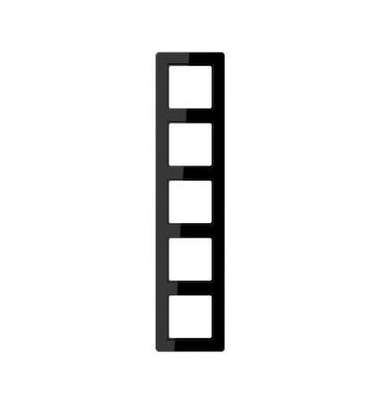 Картинка Рамка для вертикальной и горизонтальной установки  5 постов  термопласт  черный  A FLOW