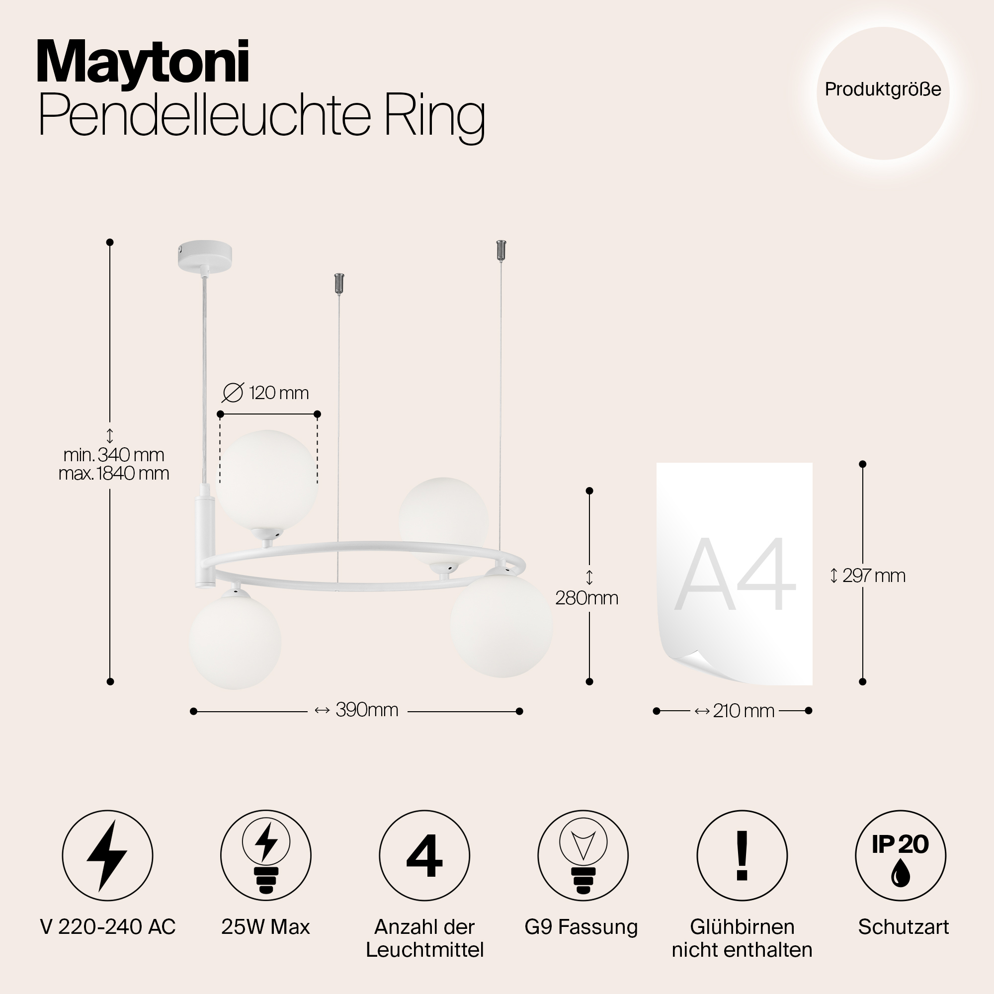 Дополнительная картинка Подвесной светильник Maytoni Ring MOD013PL-04W