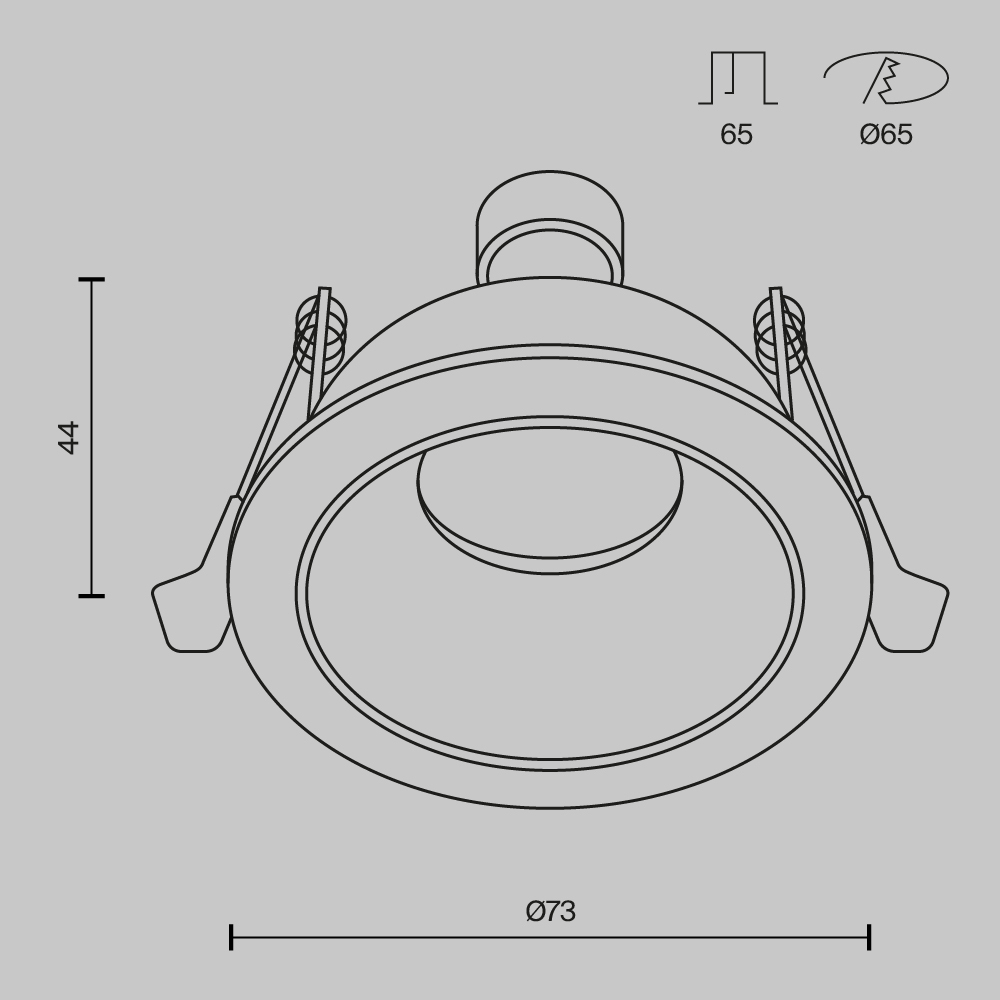 Картинка Встраиваемый светильник Technical DL126-GU10-W