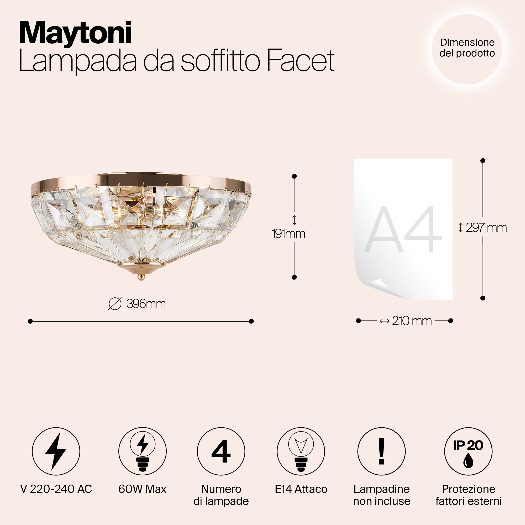 Дополнительная картинка Потолочный светильник Maytoni MOD094CL-04G