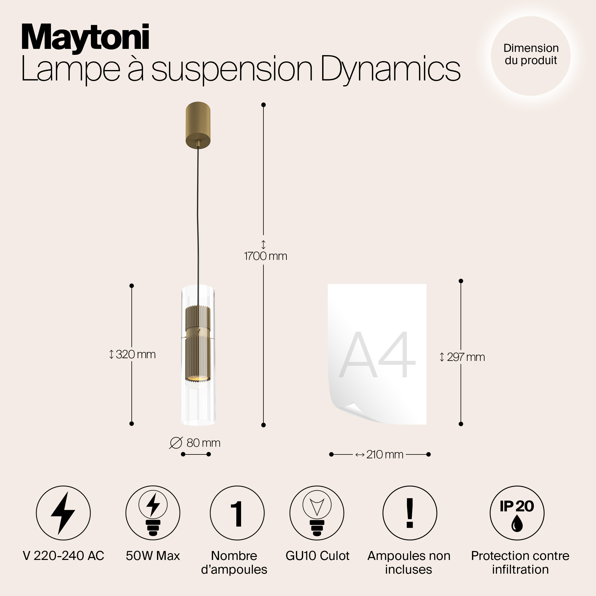 Дополнительная картинка Подвесной светильник Maytoni MOD326PL-01MG