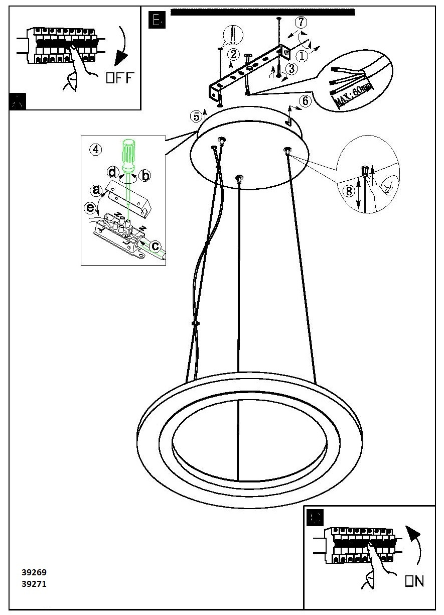 Картинка Подвесной светодиодный светильник Eglo Penaforte 39271