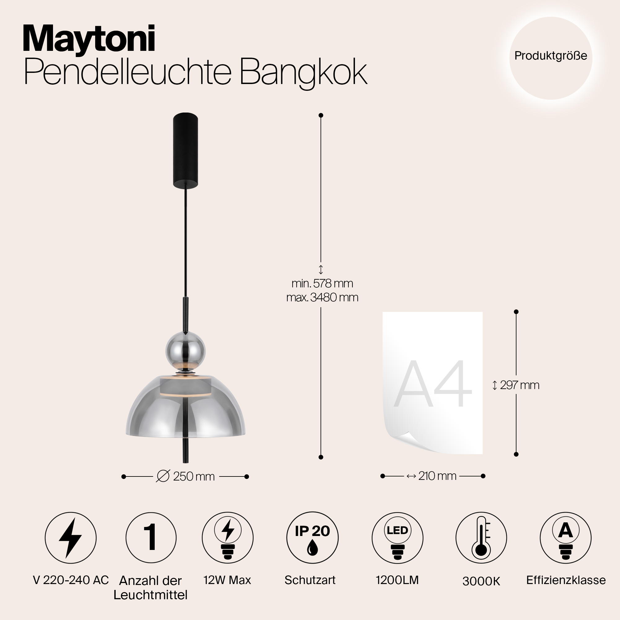 Дополнительная картинка Подвесной светильник Maytoni MOD185PL-L6B3K4