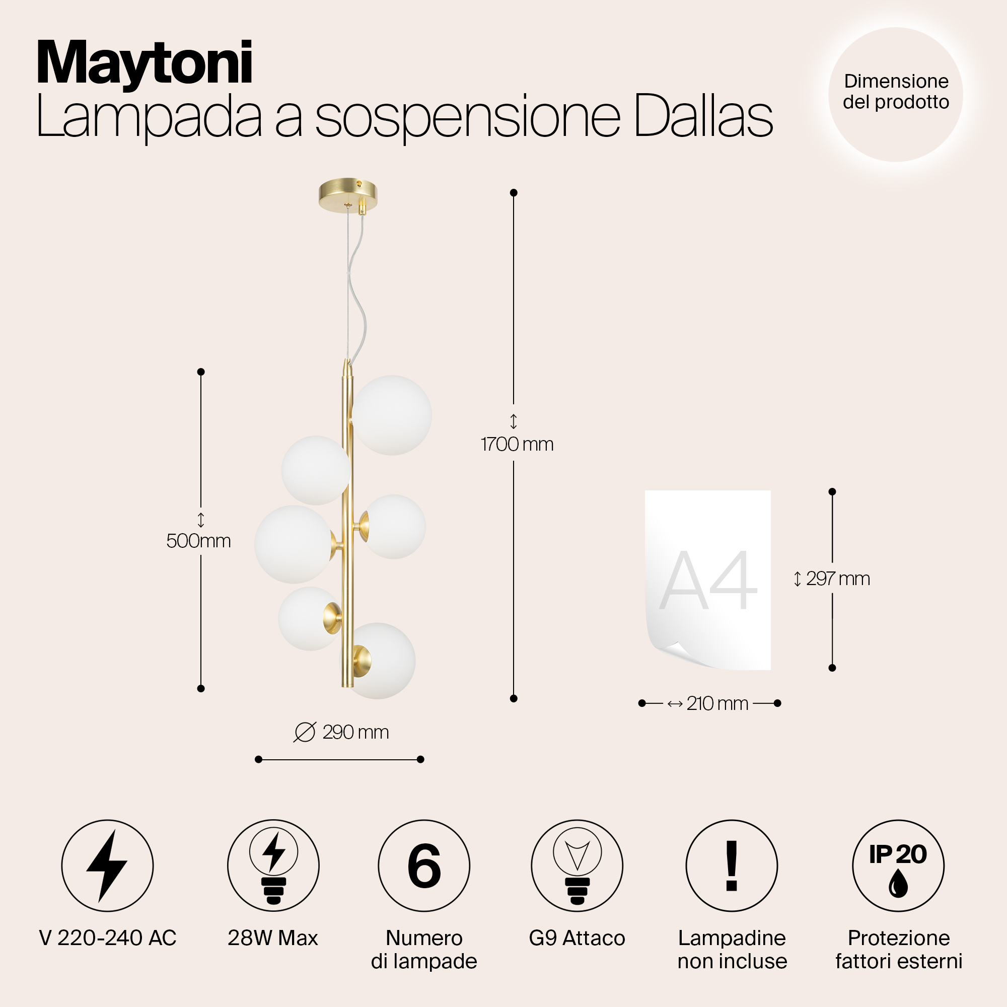 Картинка Подвесной светильник Maytoni MOD545PL-06BS