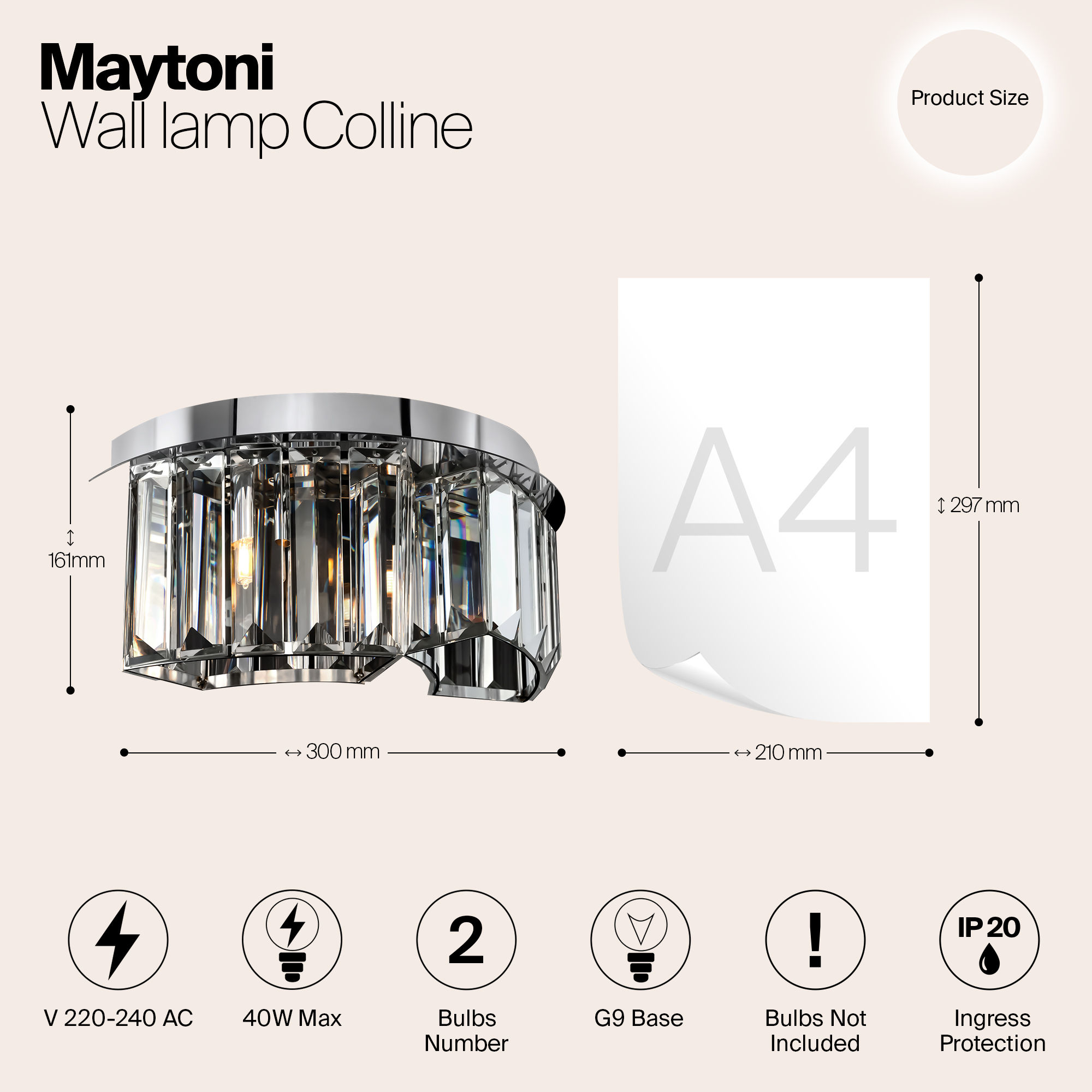 Дополнительная картинка Настенный светильник Maytoni Colline MOD083WL-02CH