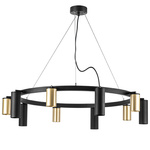 lr020405875 подвесной светильник rullo 10х50w gu10 черный/золото (571020+214440-5+214487-5), доставка по Казахстану 