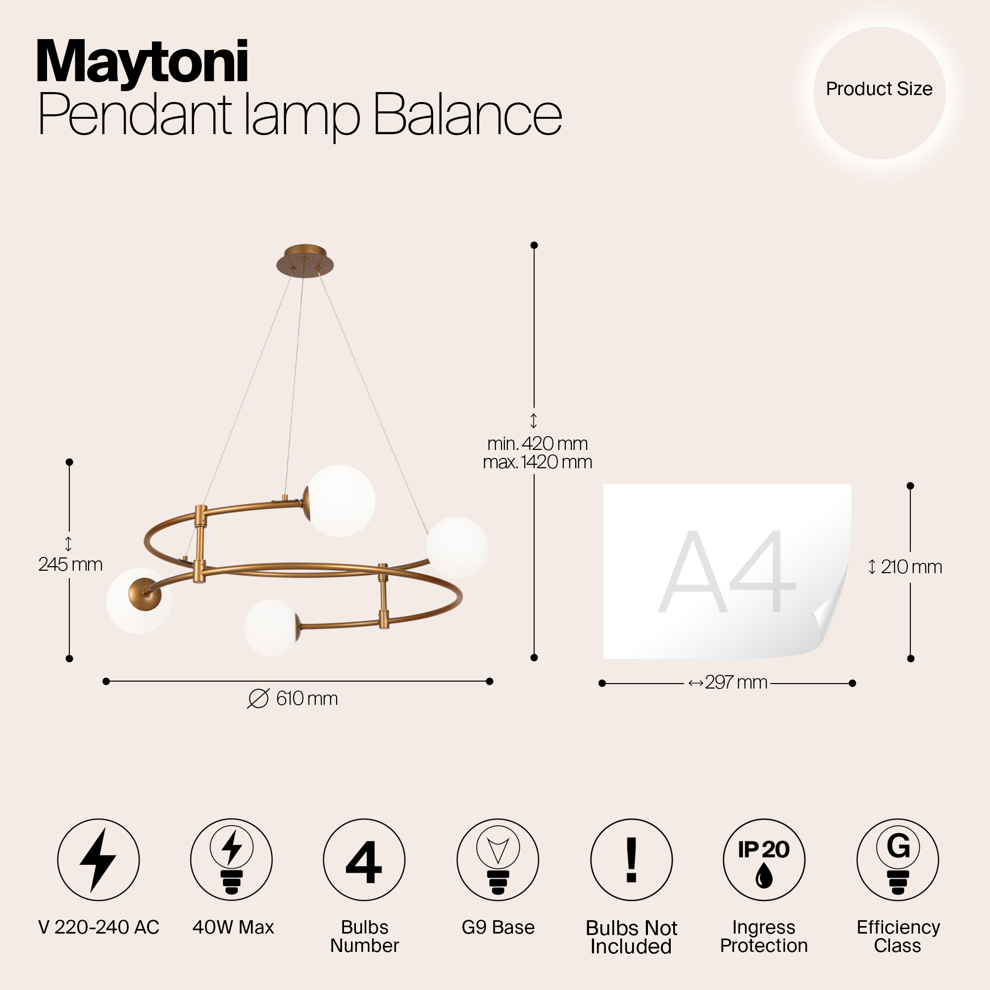 Дополнительная картинка Люстра Maytoni MOD317PL-04G