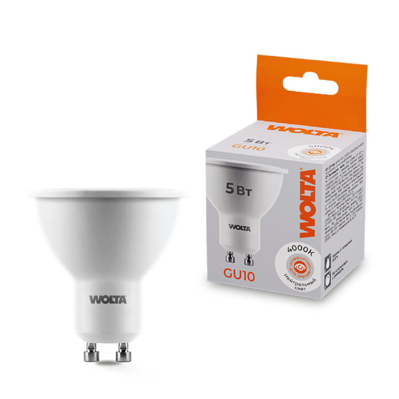 Картинка Лампа LED WOLTA 25SPAR16-230-5GU10 4000K