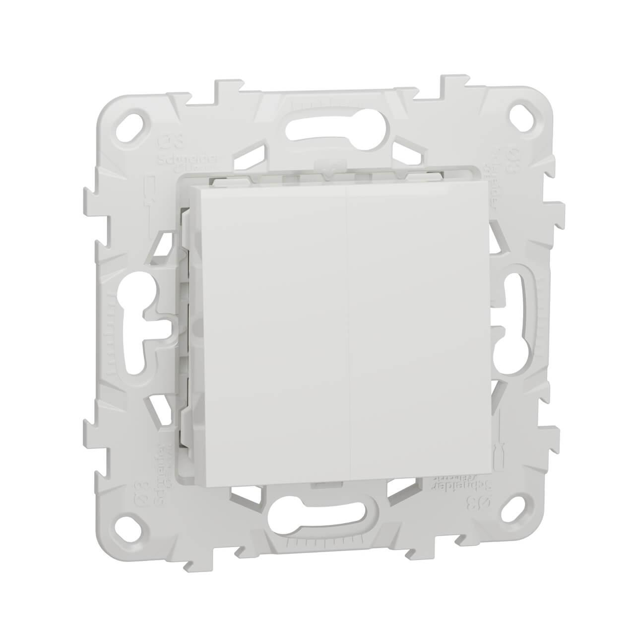 Переключатель двухклавишный Schneider Electric Unica New NU521318