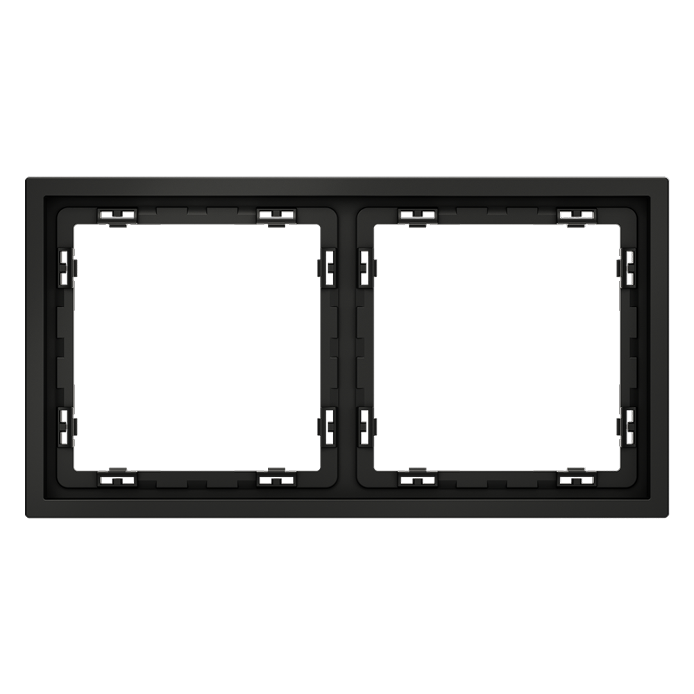 Картинка Рамка пластиковая VOLTUM S70 на 2 поста, (черный матовый) VLS100208