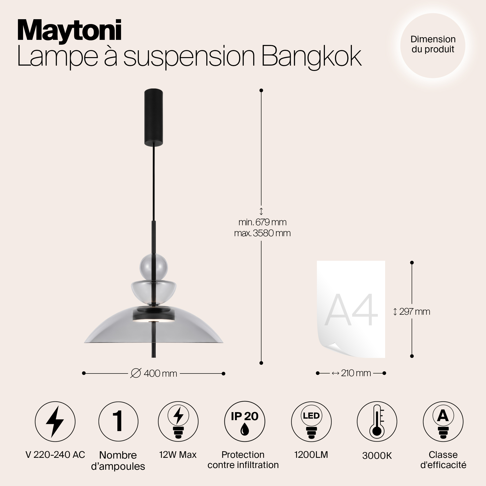 Дополнительная картинка Подвесной светильник Maytoni MOD185PL-L11B3K3