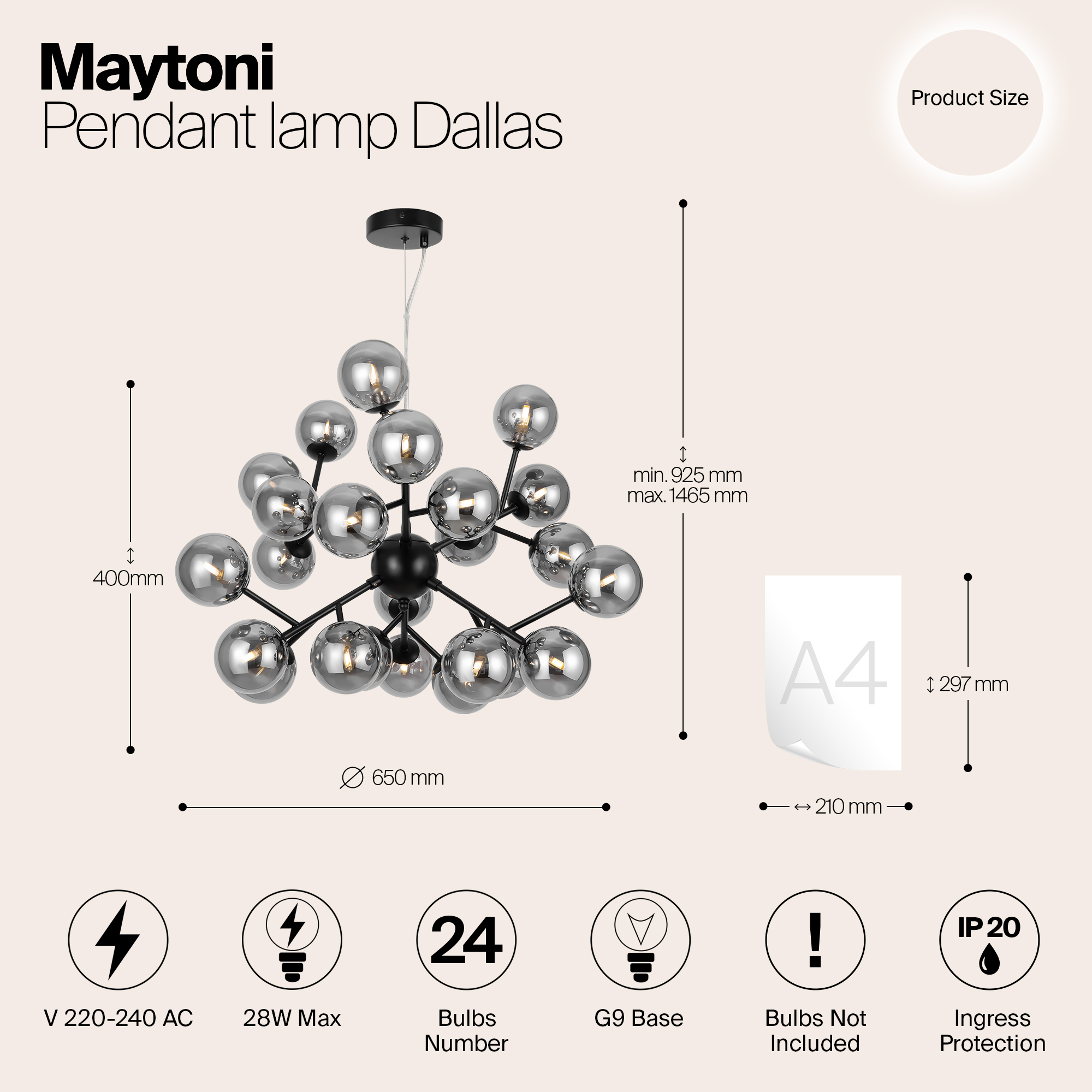 Дополнительная картинка Подвесная люстра Maytoni MOD545PL-24B