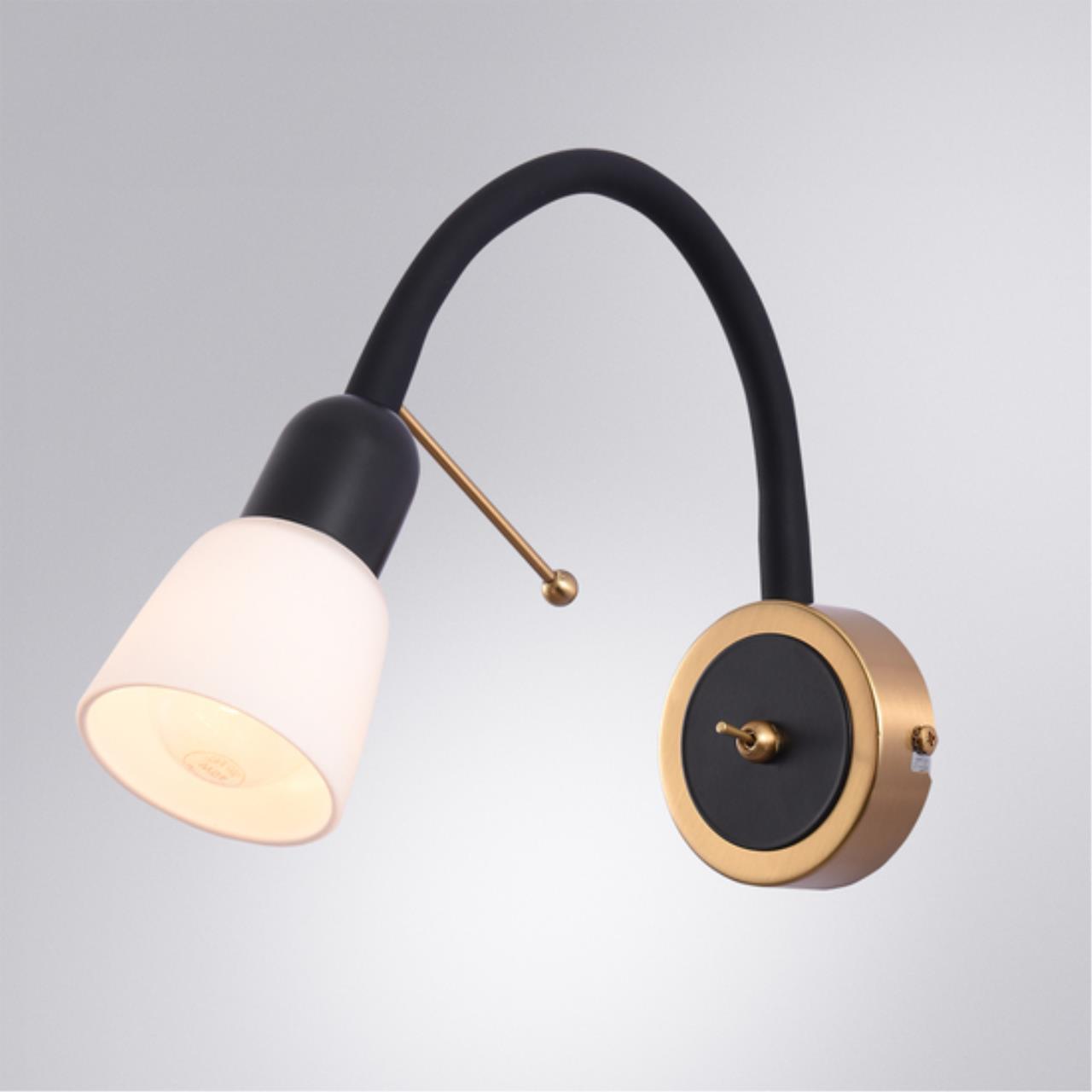 Картинка Настенный светильник Arte Lamp LETTURA A7009AP-1BK
