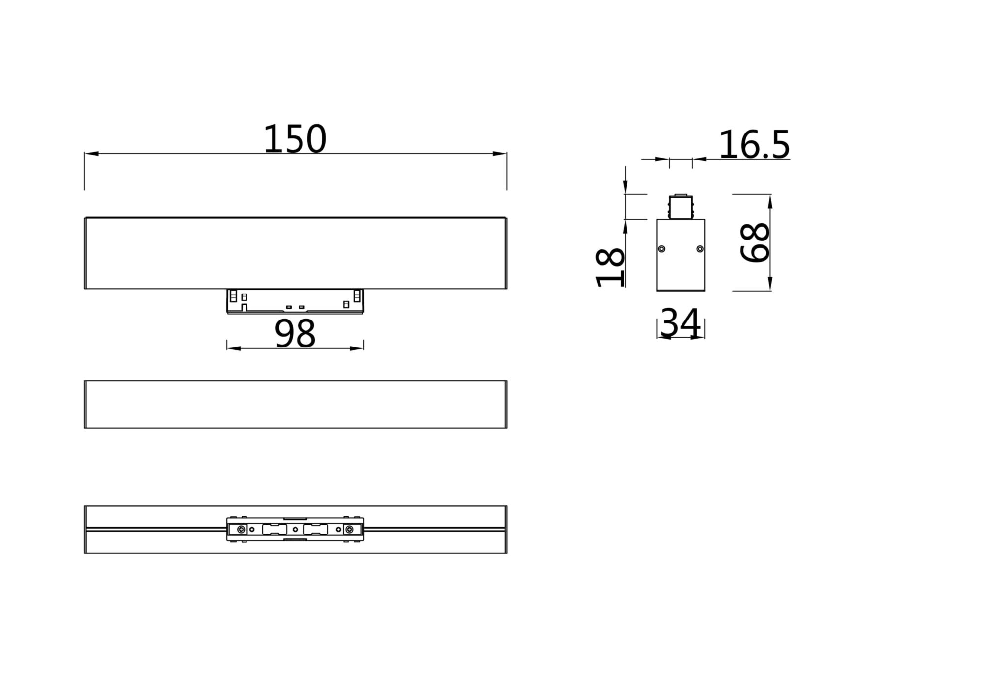 Дополнительная картинка Трековый светильник Technical TR012-2-7W4K-W