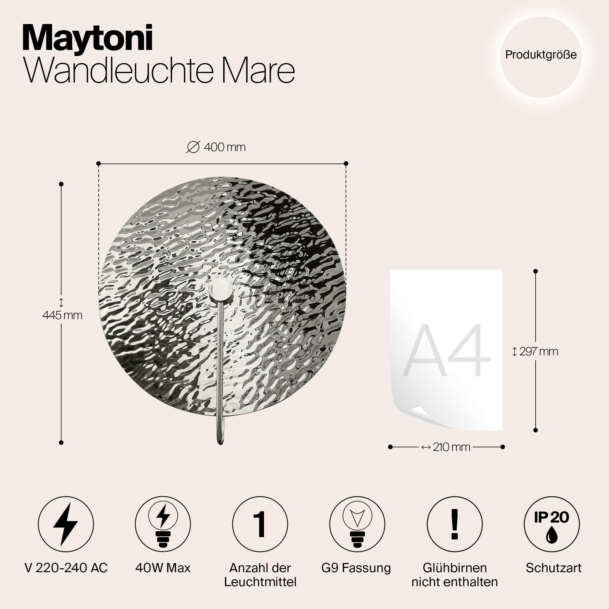 Дополнительная картинка Настенный светильник (бра) Maytoni MOD305WL-01CH