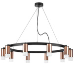 lr0203001 подвесной светильник rullo 10х50w gu10 черный/медь (571020+214430-10+202431-10), доставка по Казахстану 