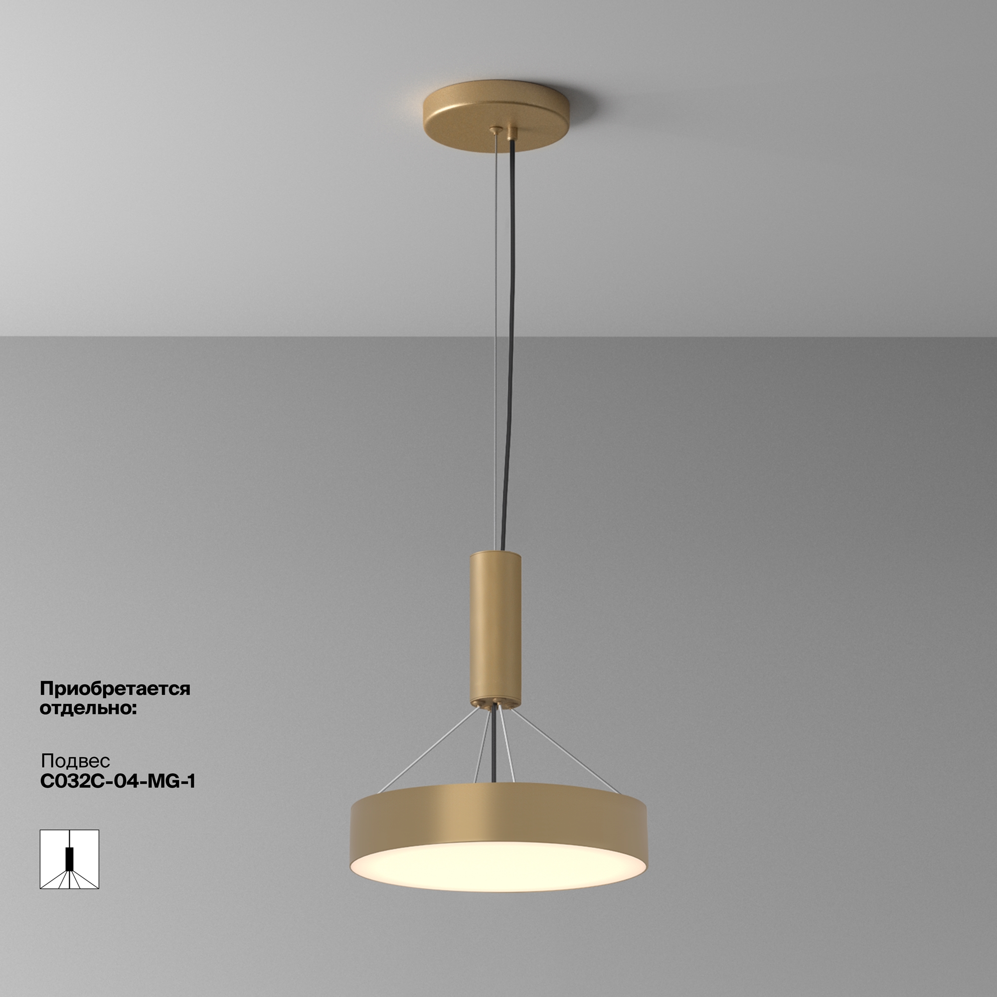Дополнительная картинка Потолочный светильник Technical C032CL-36W3K-RD-MG