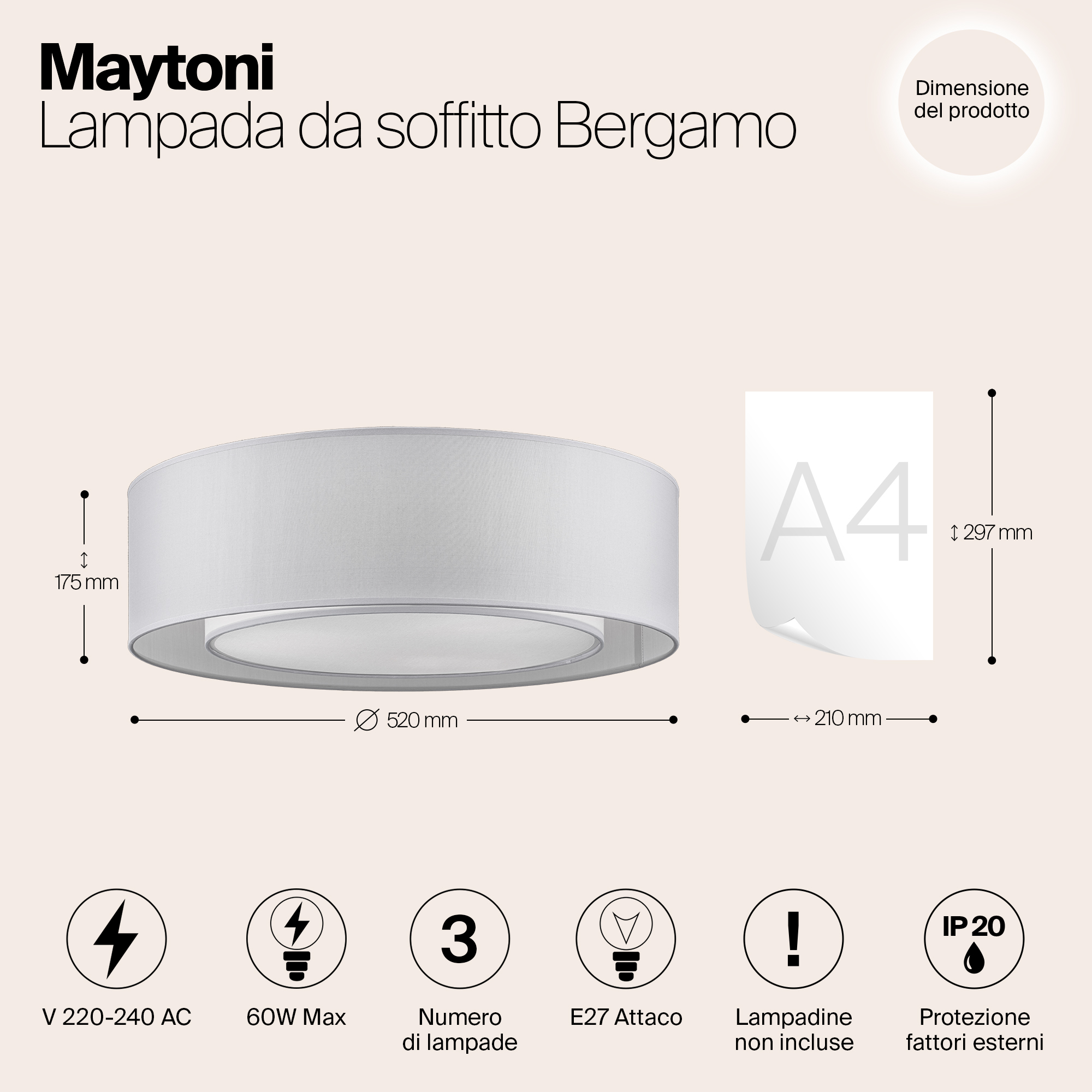 Дополнительная картинка Потолочный светильник Maytoni Bergamo MOD617CL-04GR