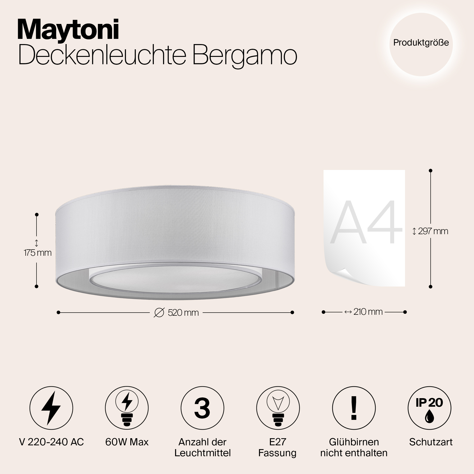 Дополнительная картинка Потолочный светильник Maytoni Bergamo MOD617CL-04GR