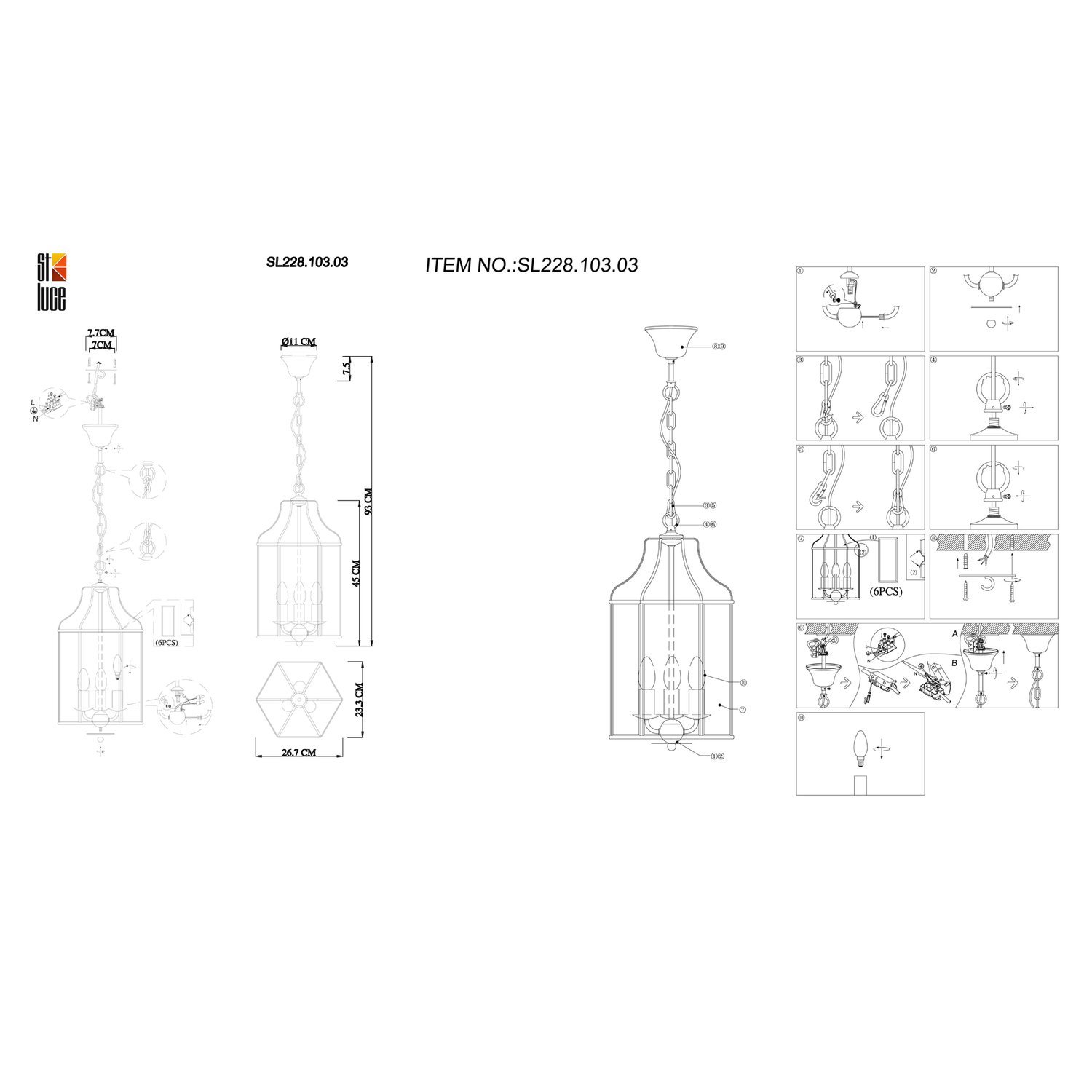 Дополнительная картинка Подвесная люстра ST Luce SL228.103.03
