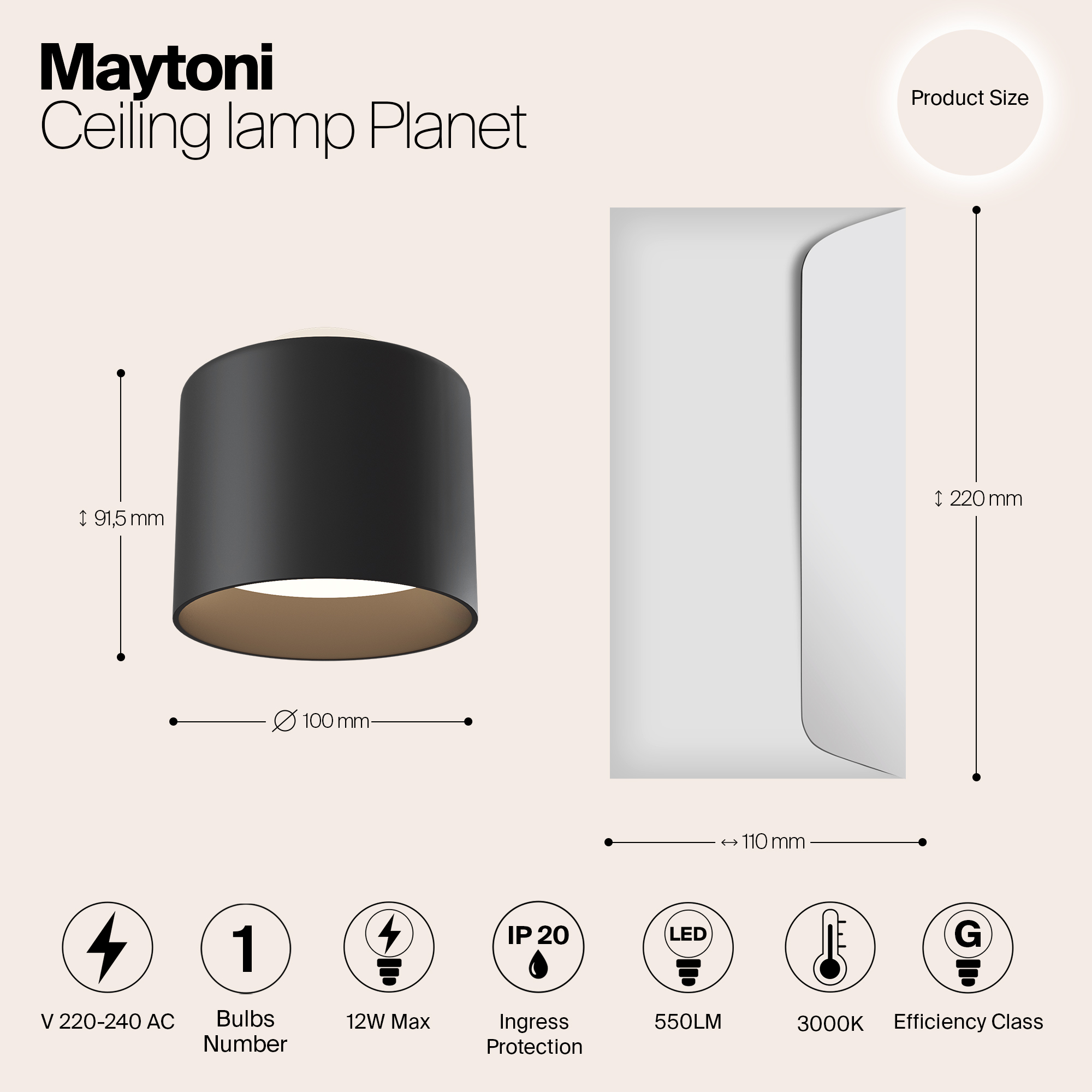 Картинка Потолочный светодиодный светильник Maytoni Planet C009CW-L12B