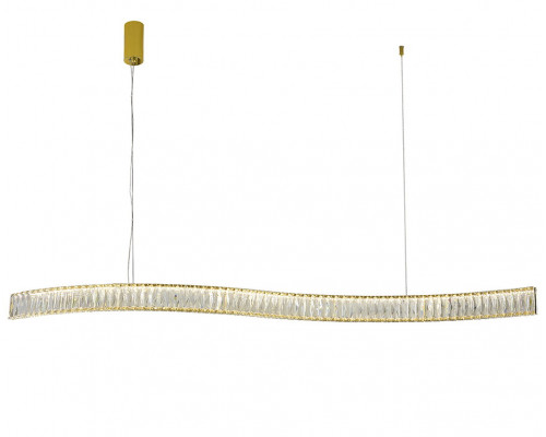 newport 8240 8243/150 gold new , подвесной светильник, gold сlear crystal l150*h7,6/250 cm led strip 42w 3100k 4200lm, доставка по Казахстану 