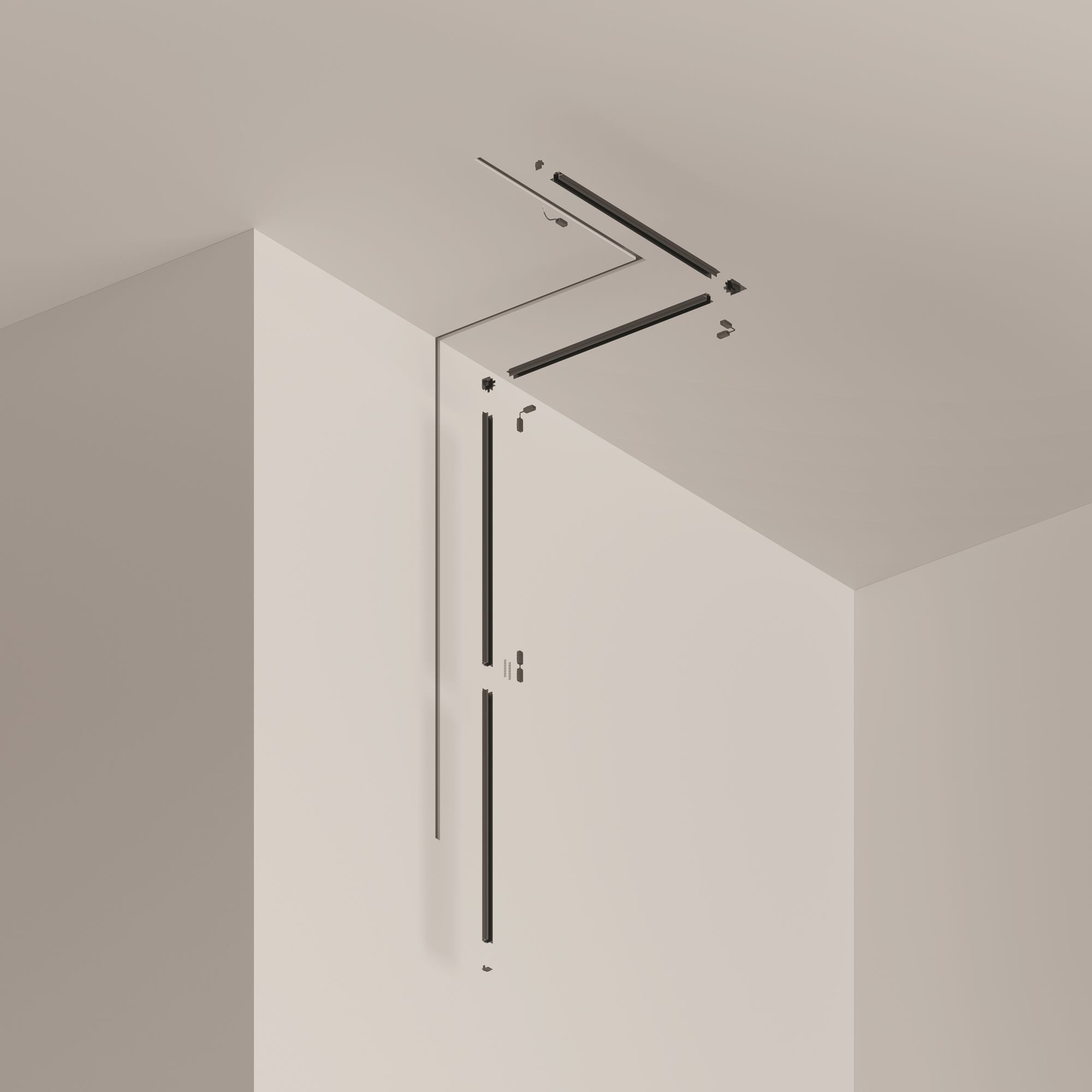 Дополнительная картинка Шинопровод встраиваемый Technical TRA084MP-12B