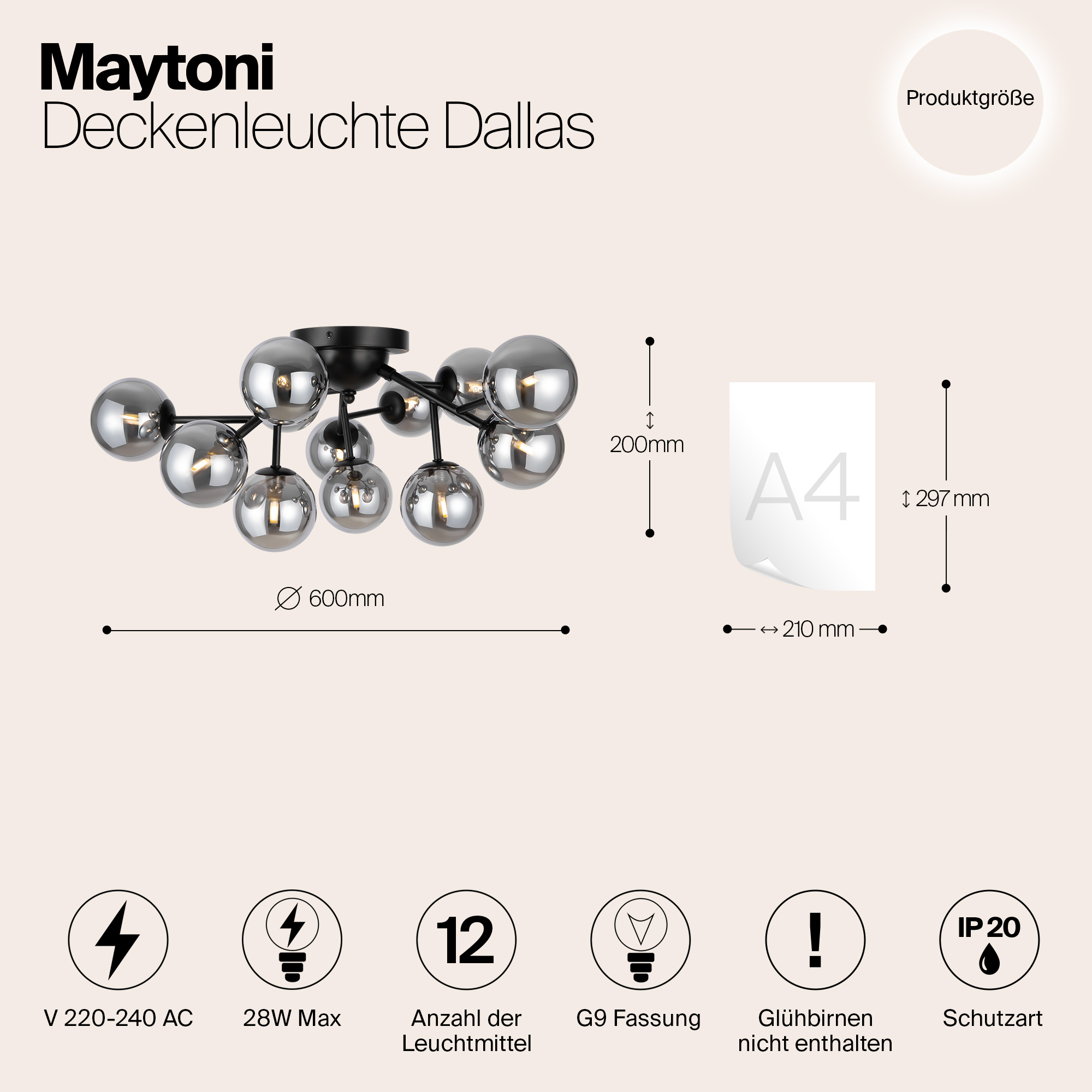 Дополнительная картинка Потолочная люстра  Maytoni MOD545CL-12B