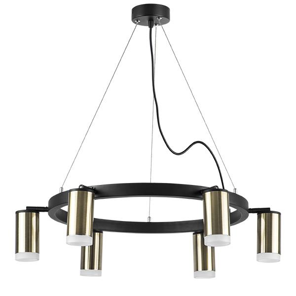 lr0163160 подвесной светильник rullo 6х50w gu10 черный/бронза (571016+214431-6+202430-6), доставка по Казахстану 