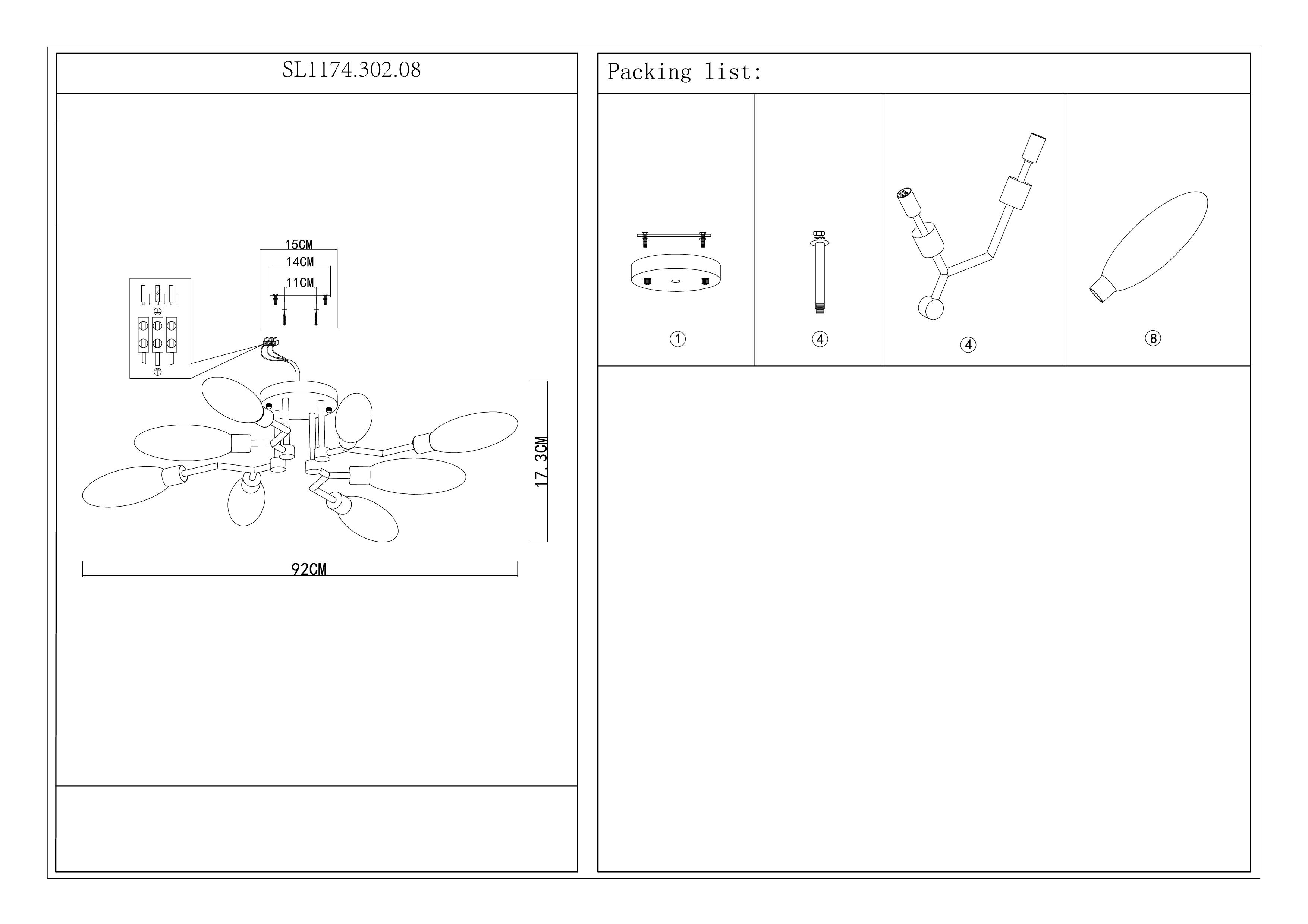 Картинка Потолочная люстра ST Luce Desima SL1174.302.08