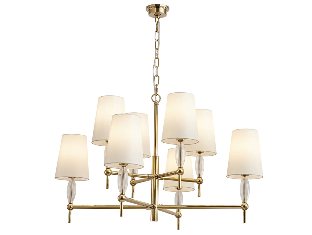 люстры newport 4370 4378/c gold , люстра, gold clear glass shade white d85*46,5/90 cm e14 8*40w, доставка по Казахстану 