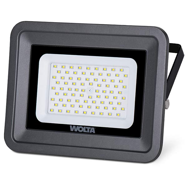 Светодиодный прожектор WOLTA WFL-70W/06 70Вт 5700К IP65 6300лм серый 250x230/190x37 1/10