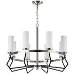 723085 (md21056-8a ) люстра flume 8х40w e14  черный матовый/никель (в комплекте), доставка по Казахстану 