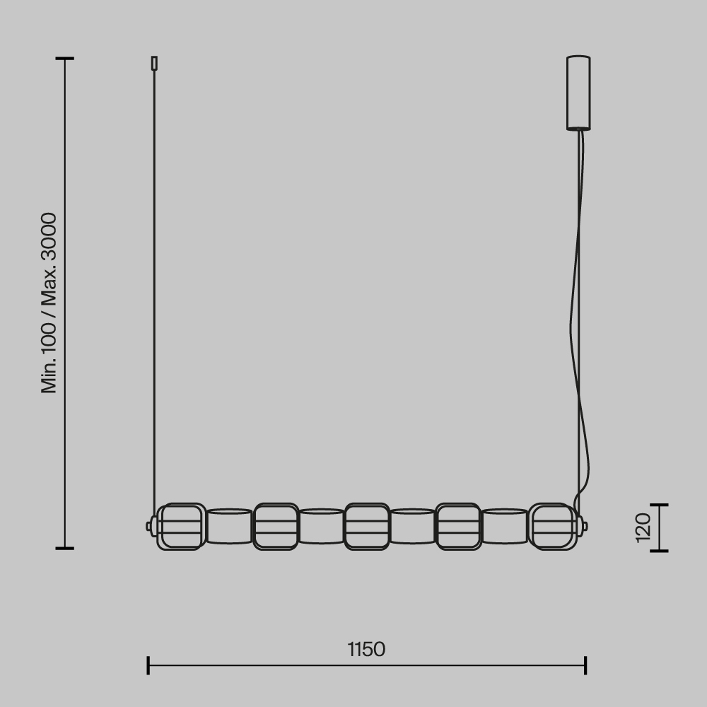 Дополнительная картинка Подвесной светильник Maytoni MOD381PL-L45B3K