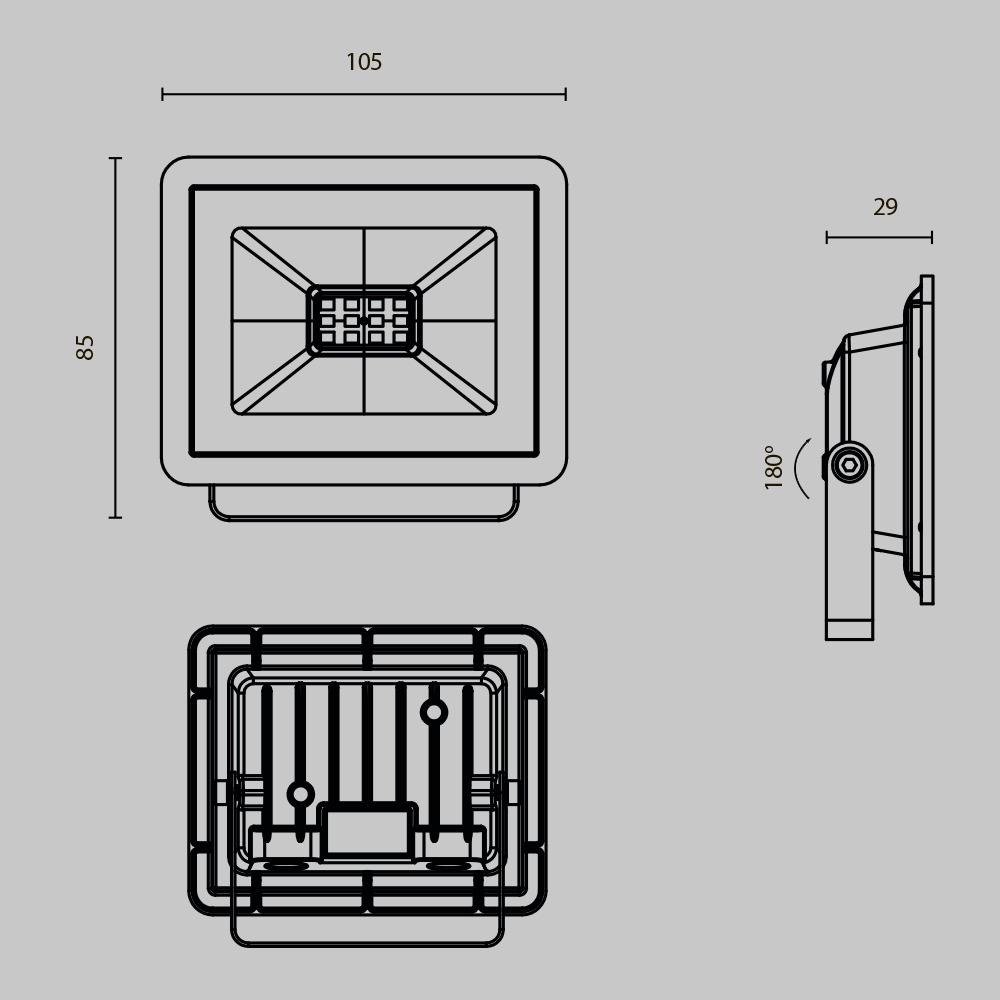 Дополнительная картинка Прожектор Outdoor FL001-L10B4K