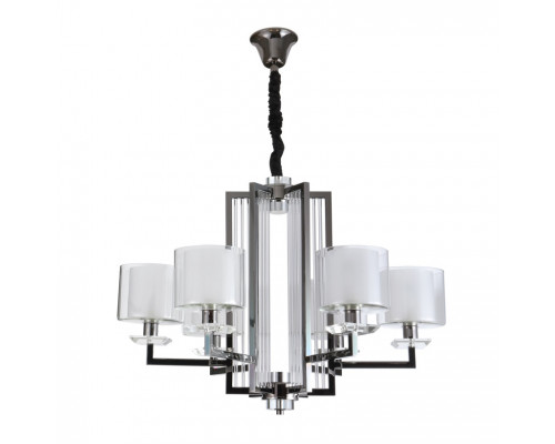 люстры newport 4400 4406+1/c black glossy , люстра, black glossy clear crystal clear glass d75*h53 cm e14 6*60w + led 2*5w, доставка по Казахстану 