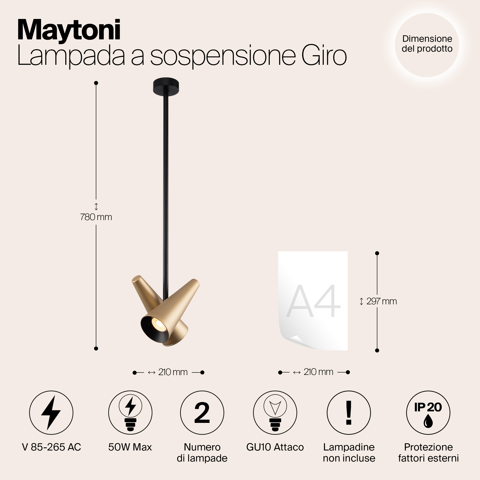 Дополнительная картинка Подвесной светильник Maytoni MOD095PL-02BS