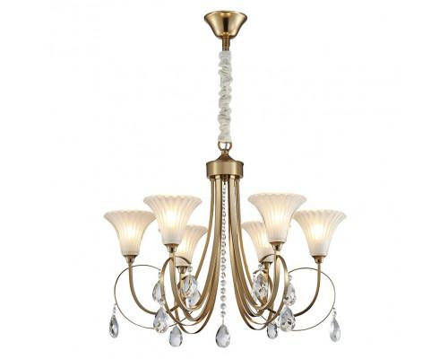Дополнительная картинка NEWPORT 4820 4826/C , Люстра, French gold Clear crystal Matt white glass D65*H45/150 cm E14 6*60W