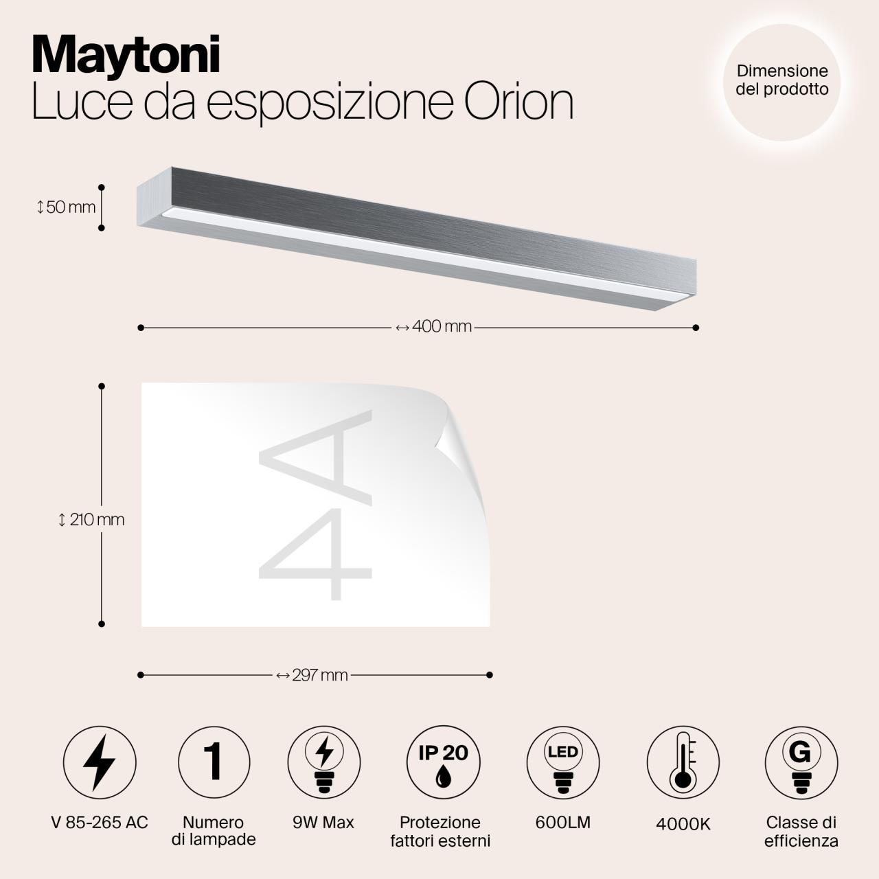 Дополнительная картинка Подсветка для зеркал Maytoni MIR011WL-L9S4K