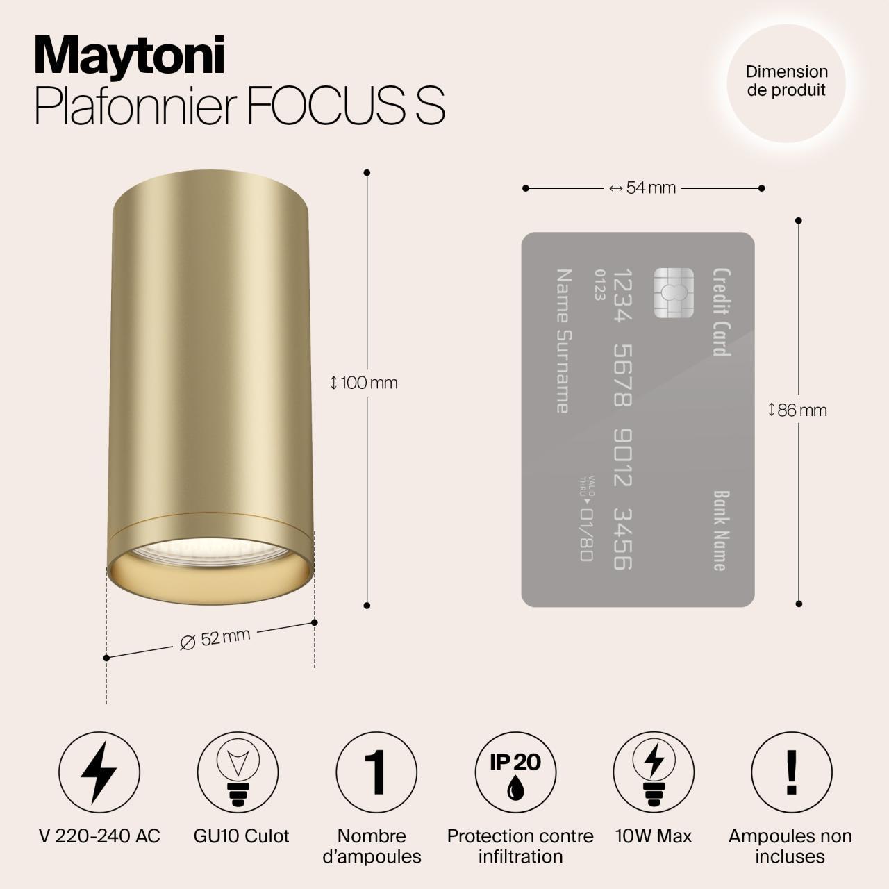 Дополнительная картинка Потолочный светильник Maytoni Focus S C052CL-01MG
