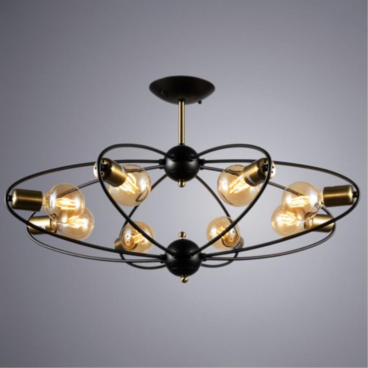 Картинка Потолочная люстра Arte Lamp Glasgow A1963PL-8BK